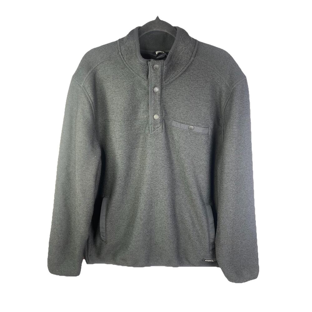 Eddie Bauer Men's Black Sweater Fleece Pullover Size L Pockets Outdoor Wear EUC - Picture 2 of 13